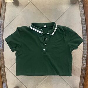 PacSun Collared Crop Top. Size Small, Green